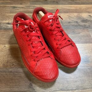 Y2K Era Red Leather Look Streetwear Casual Gym Sneakers 8 Men’s/10 Women's Shoes